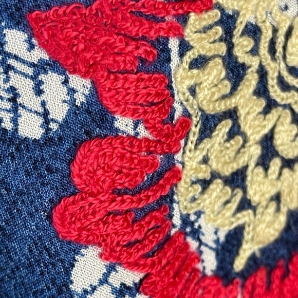 Desigual PERUGIA Boho floral embroidered Batwing v-neck flowy Blouse small - Picture 9 of 15